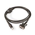 Honeywell RS232 (+/-12V Signals) Cable / Black / DB9M / 3m (9.8') Host Power on pin 1 / Straight (for Wincor Nixdorf terminal)