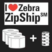 Zebra Media Z-Perform 1000T TT Label (for Mid-Range/High-End printers) / 102mm x 102mm / Perm Adhesive / 1432 p/r [Box of 3 rolls] + 2300 Wax Ribbon / Black / 110mm x 450Mtr
